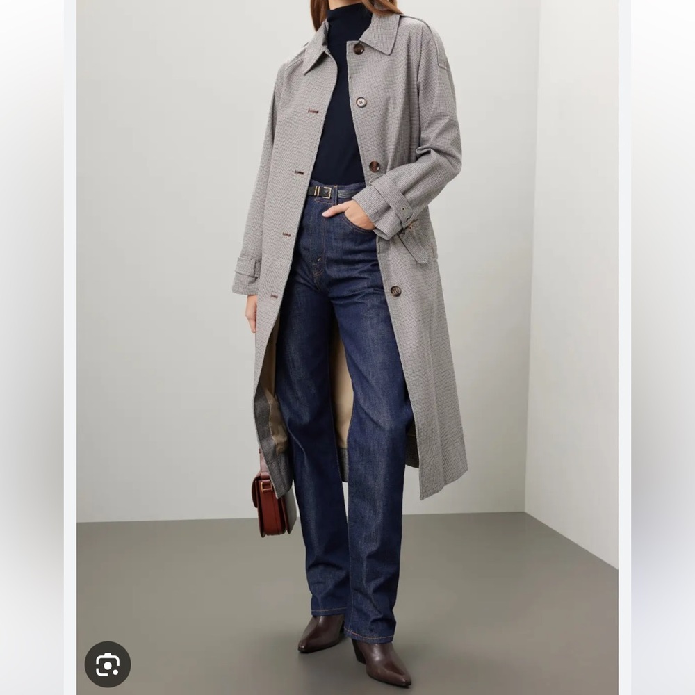 Barbour Marie trenchcoat, mini check plaid size 12 (runs large, fits size 14-16)